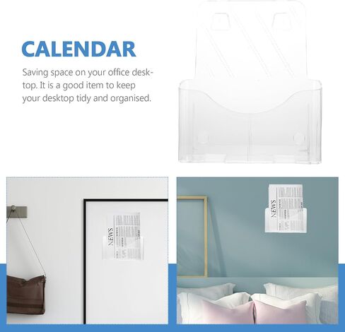 iplusmile Acrylic Wall File Organizer, Clear Wall Mounted File Holder, Plastic Hanging Paper Organizer, Wall Bins for office, School and home, 27.5X23CM in Saudi Arabia