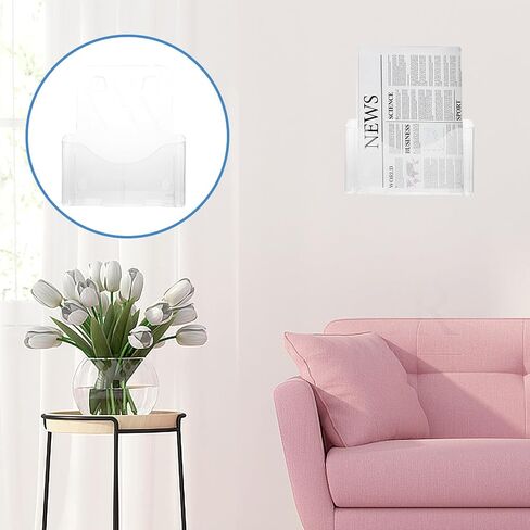 iplusmile Acrylic Wall File Organizer, Clear Wall Mounted File Holder, Plastic Hanging Paper Organizer, Wall Bins for office, School and home, 27.5X23CM in Saudi Arabia