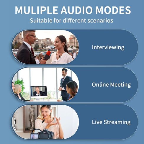 3 in 1 Mini Microphone Wireless Lavalier Microphones for iPhone,Android,Camera,Laptop Cordless Double Mics Video Recording Lav Mic for Interview,Vlog in Saudi Arabia