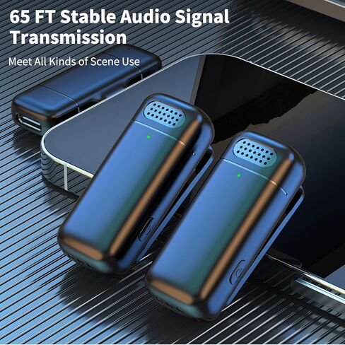 ميكروفونات LLreLi لهاتف iPhone 15، قطعتان من ميكروفون Lavalier اللاسلكي مع علبة شحن - التوصيل والتشغيل، جودة صوت واضحة لجهاز iP15 Pro/Max والمزيد، K13 in Kuwait