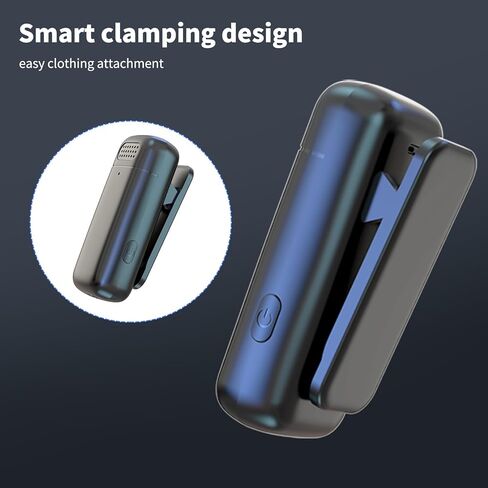 ميكروفونات LLreLi لهاتف iPhone 15، قطعتان من ميكروفون Lavalier اللاسلكي مع علبة شحن - التوصيل والتشغيل، جودة صوت واضحة لجهاز iP15 Pro/Max والمزيد، K13 in Kuwait