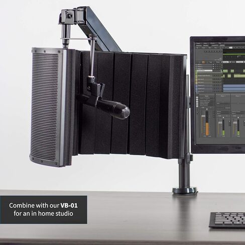 VIVO Black Height Adjustable Pneumatic Spring Microphone Counterbalance Arm Mount, Compact Mic Stand with Mounting Clamp STAND-MIC01 in Saudi Arabia