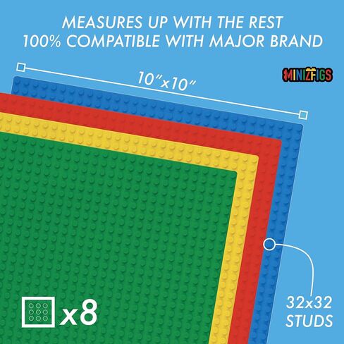 Classic Baseplate Building Base Plates for Building Bricks | 100% Compatible with Major Brands-Baseplate | 10" x 10" | Black | for Kids 3+ | 6 Pack in Saudi Arabia