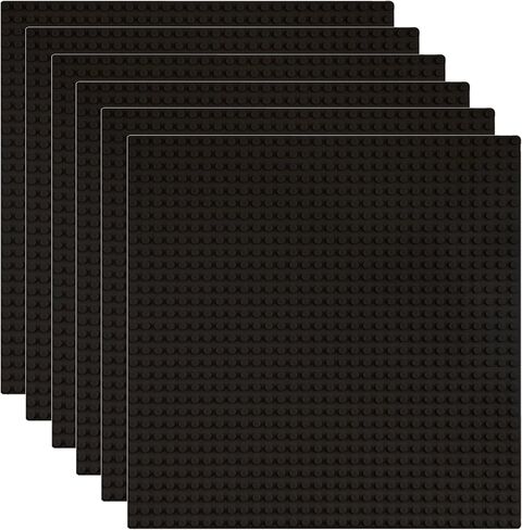 Classic Baseplate Building Base Plates for Building Bricks | 100% Compatible with Major Brands-Baseplate | 10" x 10" | Black | for Kids 3+ | 6 Pack in Saudi Arabia