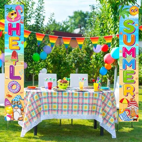 Summer Party Decorations Porch Sign, 71" X 12" Summer Decorations For Home Door Banner, Summer Decorations for Outside Indoor Door Banner, Hello Summer Banner, Summer Decorations for Office in Saudi Arabia
