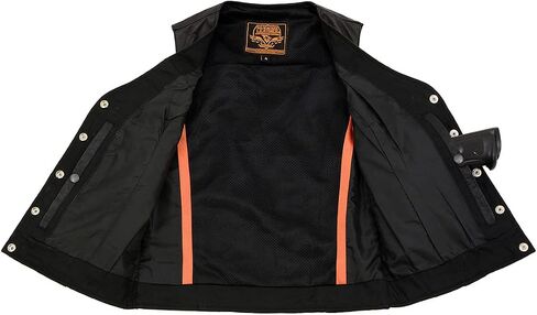 Milwaukee Leather SH1216 Ladies Black Leather Vest with Front Laces in Saudi Arabia
