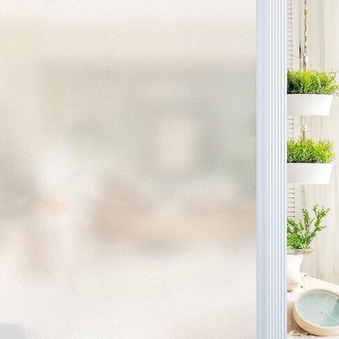 Qualsen Window Privacy Film Frosted Glass Window Film Static Cling Privacy Film for Glass Windows UV Bolocking Non Adhesive Window Film for Office Home Living Room Bedroom 35.4x78.7inch(90x200cm) in Saudi Arabia