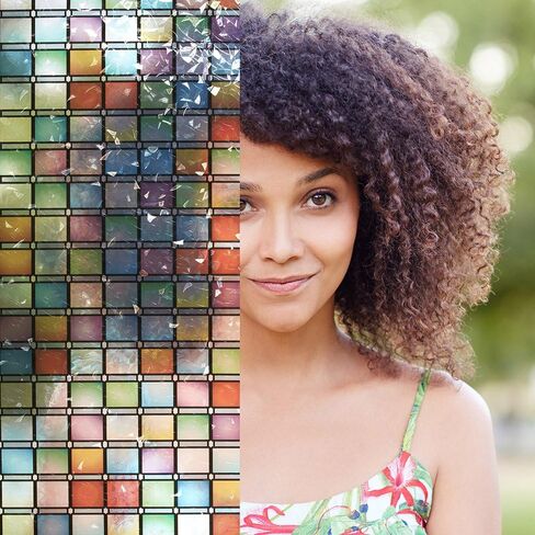 جيلا التحكم في الخصوصية الزجاج الملون أتلانتس ديكور نافذة فيلم النافذة السكنية لا الغراء لا لاصق ثابت تتشبث DIY 3ft × 6.5ft (36in x 78in) (19.5 قدم مربع) in Kuwait