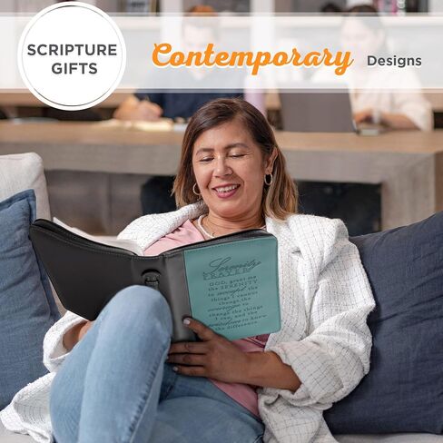 Christian Art Gifts Women's Fashion Bible Cover Serenity Prayer, Aqua/Black Faux Leather, Large in Saudi Arabia
