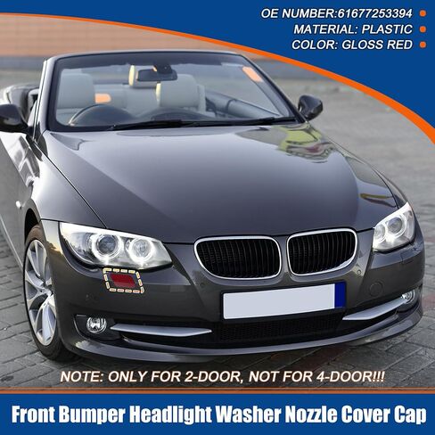 uxcell Right Passenger Side Front Bumper Headlight Washer Nozzle Cover Cap No.61677253394 for BMW E92 E93 328i 335I 335IS Coupe Convertible 2011-2013 Black in Saudi Arabia