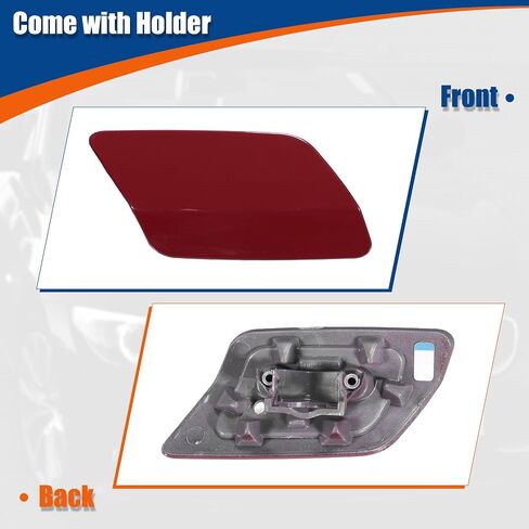 uxcell Right Passenger Side Front Bumper Headlight Washer Nozzle Cover Cap No.61677253394 for BMW E92 E93 328i 335I 335IS Coupe Convertible 2011-2013 Black in Saudi Arabia