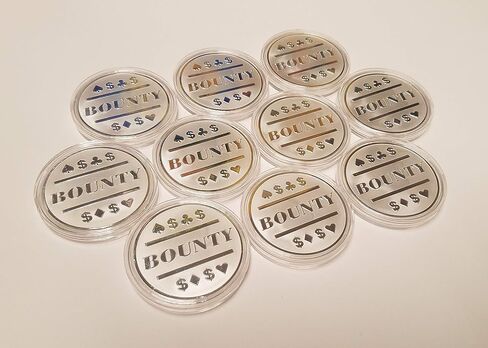 10x Silver Clad Bounty Poker Chip for Bounty Tournaments / Card Protector in Saudi Arabia