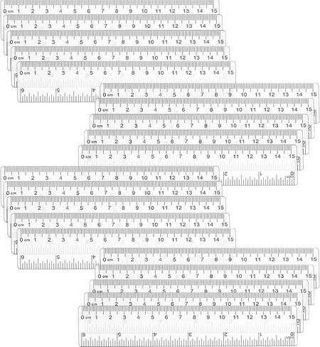 32 Packs 6 Inch Rulers Plastic Ruler Bulk with Inches and Centimeters Drafting Measuring Mini Rulers for Kids School Classroom Office Supplies (Colored) in Saudi Arabia