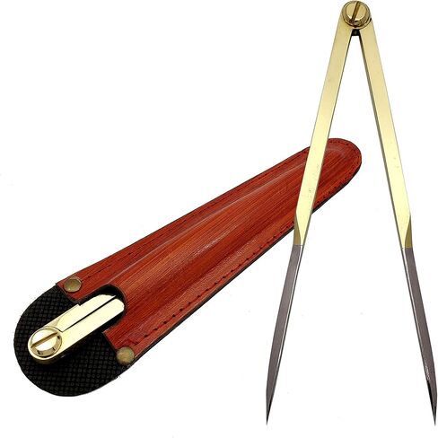 5MOONSUN5's Vintage Navigation Straight Pattern Artist Divider Solid Brass Drawing Tool Professional 7" Long Solid Brass with Heavy Duty Stainless Steel Point Tool for Art Projector with Leather Case in Saudi Arabia