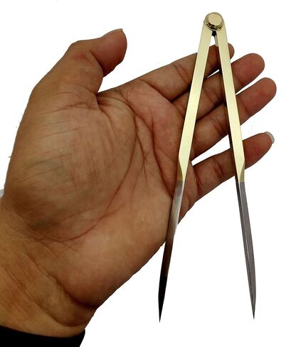 5MOONSUN5's Vintage Navigation Straight Pattern Artist Divider Solid Brass Drawing Tool Professional 7" Long Solid Brass with Heavy Duty Stainless Steel Point Tool for Art Projector with Leather Case in Saudi Arabia