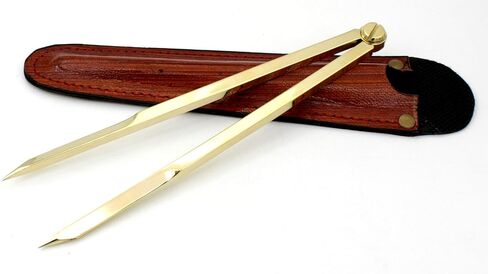 5MOONSUN5's Vintage Navigation Straight Pattern Artist Divider Solid Brass Drawing Tool Professional 7" Long Solid Brass with Heavy Duty Stainless Steel Point Tool for Art Projector with Leather Case in Saudi Arabia