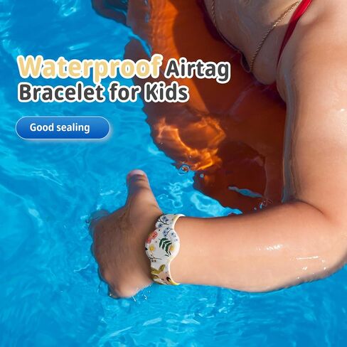 سوار AirTag للأطفال، حامل بطاقات هوائية مطبوع لطيف مقاوم للماء للأطفال مع تغطية كاملة من السيليكون الناعم ومضادة للفقد ملحقات معصم Airtag المخفية للأطفال، زهرة in Kuwait