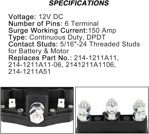 محرك ونش جرادورا عكس الملف اللولبي 12 فولت تيار مستمر مفتاح مرحل المقاولين واجب متقطع 6 محطات 214-1211A11-06 214-1231-A11 in Kuwait