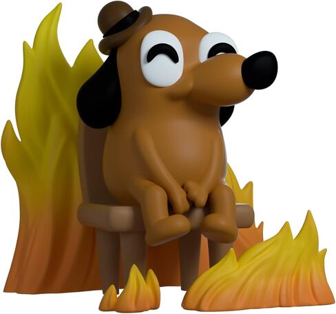 Youtooz This is Fine Dog, 3.7" Vinyl Figure of This is Fine Meme Dog Based on Funny Internet Meme This is Fine - Youtooz Meme Collection in Saudi Arabia