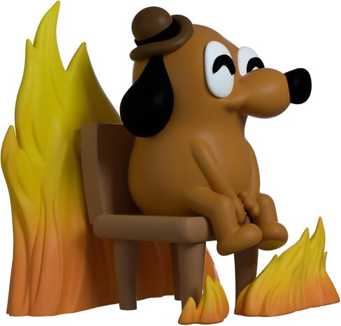 Youtooz This is Fine Dog, 3.7" Vinyl Figure of This is Fine Meme Dog Based on Funny Internet Meme This is Fine - Youtooz Meme Collection in Saudi Arabia