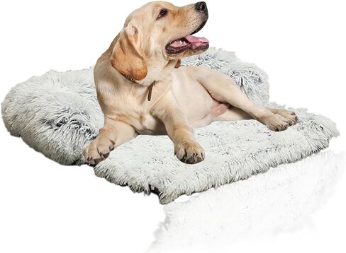 Cat Bed for Protect Sofa Small Dog Puppy Bed Fluffy Plush Small Dog Couch for Pets Kitties Anti Anxiety Small Animals Mat with Removable Washable Cover (Dark Blue) in Saudi Arabia