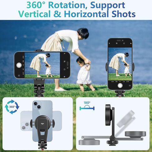 حامل ثلاثي للهاتف المغناطيسي لهاتف iPhone - ULANZI MA47 محول حامل الهاتف الخلوي سريع الإصدار 20N مغناطيس + مشبك مزدوج الإنفاذ متوافق مع MagSafe فقط لهاتف iPhone 15 14 13 12 Plus Pro Max in Kuwait