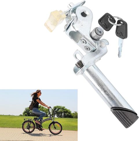VBESTLIFE Electric Bike Seat Post, Electric Bike Metal Seatpost Foldable with Anti Theft Key Internal Lock Bike Accessory in Saudi Arabia