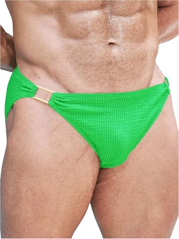 Floerns Men's Cut Out Side Swim Briefs Low Waist Bikini Swim Trunks Swimwear in Saudi Arabia
