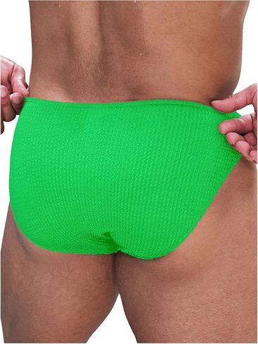 Floerns Men's Cut Out Side Swim Briefs Low Waist Bikini Swim Trunks Swimwear in Saudi Arabia