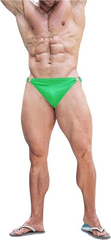 Floerns Men's Cut Out Side Swim Briefs Low Waist Bikini Swim Trunks Swimwear in Saudi Arabia