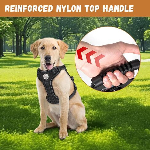 Large Tactical Dog Harness - Heavy Duty Reflective Vest for Military Service Dogs | Escape-Proof, No-Pull Design with Metal Buckle - Blue in Saudi Arabia