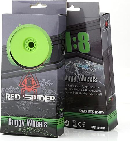 4PCS 1/8 RC Buggy Off-Road Tires Arrowhead Tread Pattern 17mm Hex Hub Wheel Rims & Rubber Tires Set 118mm OD Fit for 1/8 Off Road Car Buggy Arrma Python HSP Redcat Kyosho in Kuwait