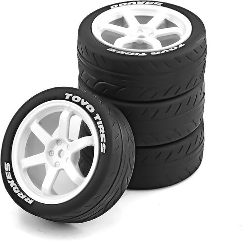 Lifehead 68mm RC On-Road Rally Car Tires and Wheels for 1/10 RC On-Road Touring Drift Car HSP Tamiya XV01 TT01 TT02B HPI Kyosho FAZER MK2 /12mm Hex in Saudi Arabia