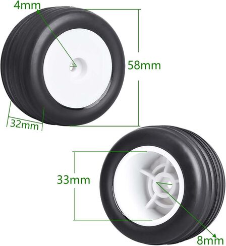 Mounted Front Wheels for Losi Mini T 2.0 Replacement 1/18 Off Road Directional Tires(Yellow) in Saudi Arabia