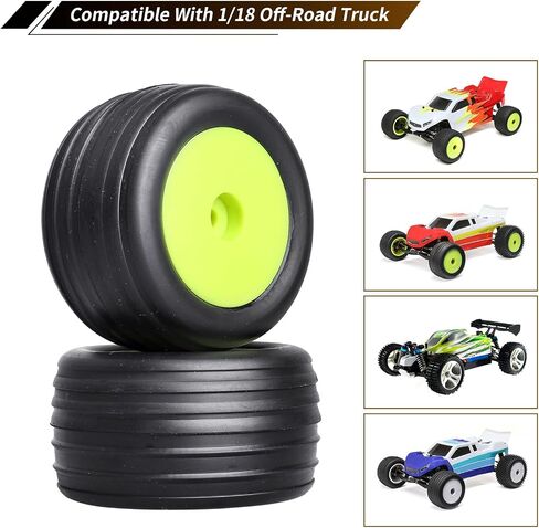 Mounted Front Wheels for Losi Mini T 2.0 Replacement 1/18 Off Road Directional Tires(Yellow) in Saudi Arabia