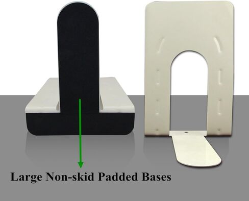 1KG Weight White Book Ends Heavy Duty, Tall Bookends Shelves 9 1/2 Inch for Heavy Books. Large Steel Metal Book Holders Stoppers, Closet Organizer Desk Home Office Kitchen.1 Pair in Saudi Arabia