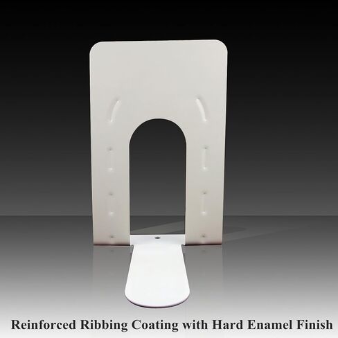1KG Weight White Book Ends Heavy Duty, Tall Bookends Shelves 9 1/2 Inch for Heavy Books. Large Steel Metal Book Holders Stoppers, Closet Organizer Desk Home Office Kitchen.1 Pair in Saudi Arabia