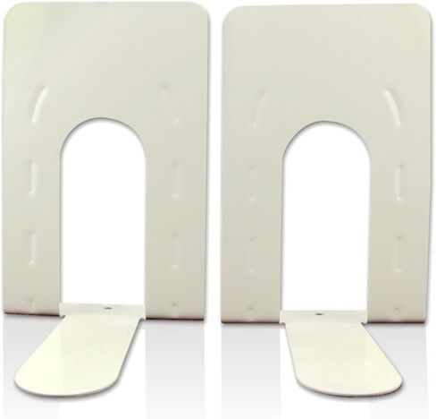 1KG Weight White Book Ends Heavy Duty, Tall Bookends Shelves 9 1/2 Inch for Heavy Books. Large Steel Metal Book Holders Stoppers, Closet Organizer Desk Home Office Kitchen.1 Pair in Saudi Arabia