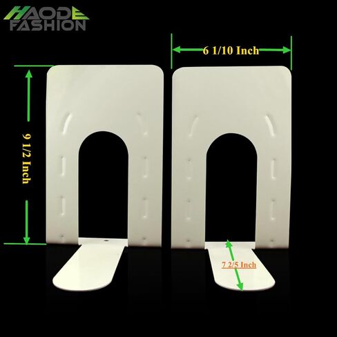 1KG Weight White Book Ends Heavy Duty, Tall Bookends Shelves 9 1/2 Inch for Heavy Books. Large Steel Metal Book Holders Stoppers, Closet Organizer Desk Home Office Kitchen.1 Pair in Saudi Arabia