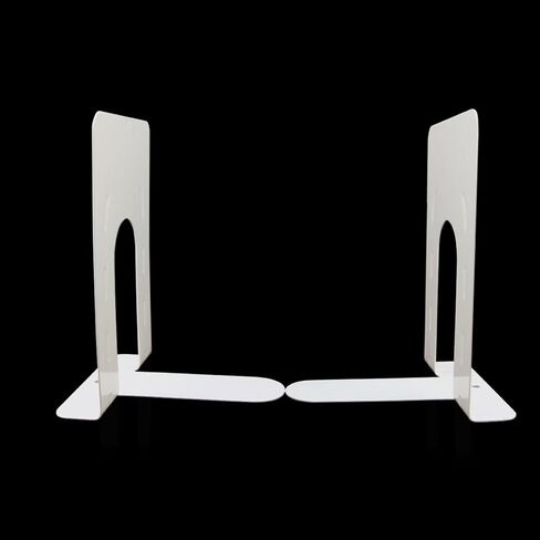 1KG Weight White Book Ends Heavy Duty, Tall Bookends Shelves 9 1/2 Inch for Heavy Books. Large Steel Metal Book Holders Stoppers, Closet Organizer Desk Home Office Kitchen.1 Pair in Saudi Arabia