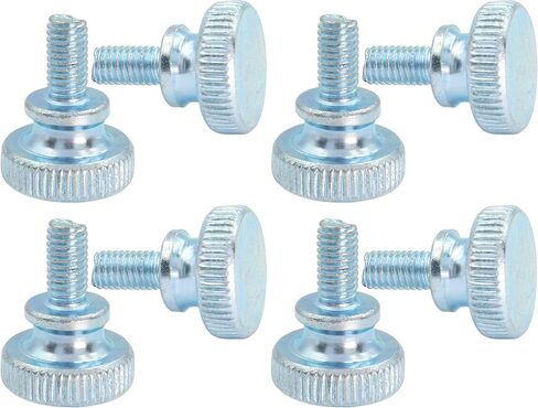 LBY 30pcs Knurled Hand Screw, M5 x 10mm Flat Knurled Head Fully Threaded Thumb Screws(Double Layer Step), Carbon Steel Galvanize in Saudi Arabia