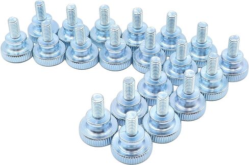 LBY 30pcs Knurled Hand Screw, M5 x 10mm Flat Knurled Head Fully Threaded Thumb Screws(Double Layer Step), Carbon Steel Galvanize in Saudi Arabia