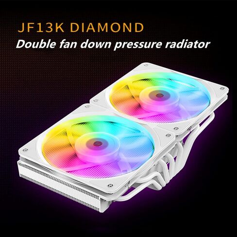 JIUSHARK JF13K Diamond,Top-Down CPU Air Cooler,6mm x 7 Copper Heat Pipes 2×120 * 120 * 15mm PWM&ARGB Fans 250W TDP SuitableFor Intel LGA 1700/1200/115X AMD AM5/AM4 in Saudi Arabia