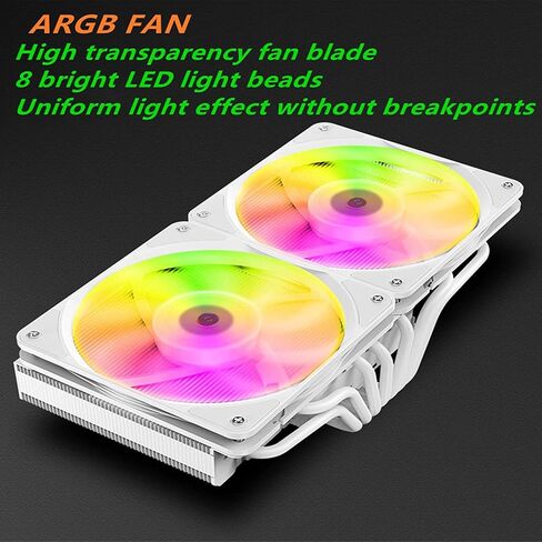 JIUSHARK JF13K Diamond,Top-Down CPU Air Cooler,6mm x 7 Copper Heat Pipes 2×120 * 120 * 15mm PWM&ARGB Fans 250W TDP SuitableFor Intel LGA 1700/1200/115X AMD AM5/AM4 in Saudi Arabia