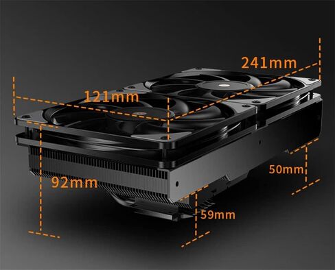 JIUSHARK JF13K Diamond,Top-Down CPU Air Cooler,6mm x 7 Copper Heat Pipes 2×120 * 120 * 15mm PWM&ARGB Fans 250W TDP SuitableFor Intel LGA 1700/1200/115X AMD AM5/AM4 in Saudi Arabia