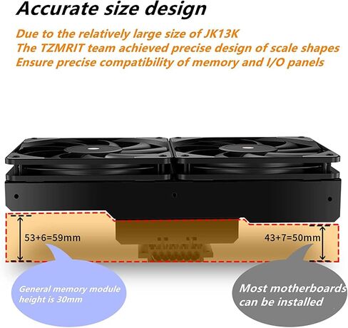 JIUSHARK JF13K Diamond,Top-Down CPU Air Cooler,6mm x 7 Copper Heat Pipes 2×120 * 120 * 15mm PWM&ARGB Fans 250W TDP SuitableFor Intel LGA 1700/1200/115X AMD AM5/AM4 in Saudi Arabia