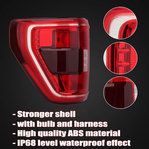 Tail Light Assembly Compatible with Ford F150 XL 2021 2022 Halogen Brake Lamp with Bulb Right Passenger Side in Saudi Arabia