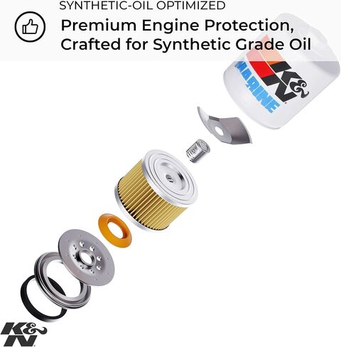 K&N Marine Oil Filter: High Performance, Premium, Designed to Protect Your Engine: Fits Select Mercruiser, Outboard Marine, Volvo Penta, Indmar, Daytona, and Crusader Engines, HM-3003 in Saudi Arabia