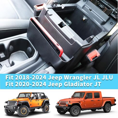 صواني تخزين صندوق تعليق منظم وحدة التحكم المركزية متوافقة مع 2018-2024 Wrangler JL JLU & Gladiator JT الملحقات الداخلية in Kuwait