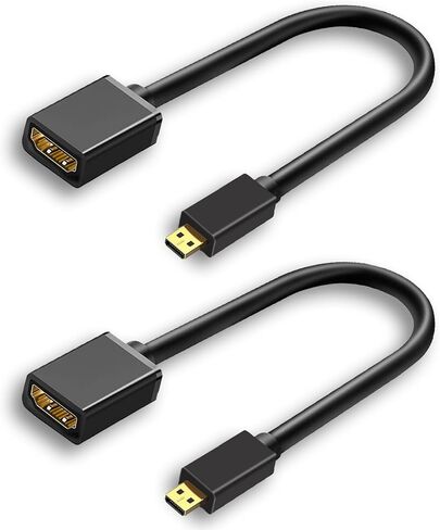 كابل محول Micro HDMI إلى HDMI، كابل Micro HDMI إلى HDMI (ذكر إلى أنثى) لكاميرا Gopro Hero وكاميرا/كاميرا الحركة الأخرى مع دعم 4K/3D in Saudi Arabia